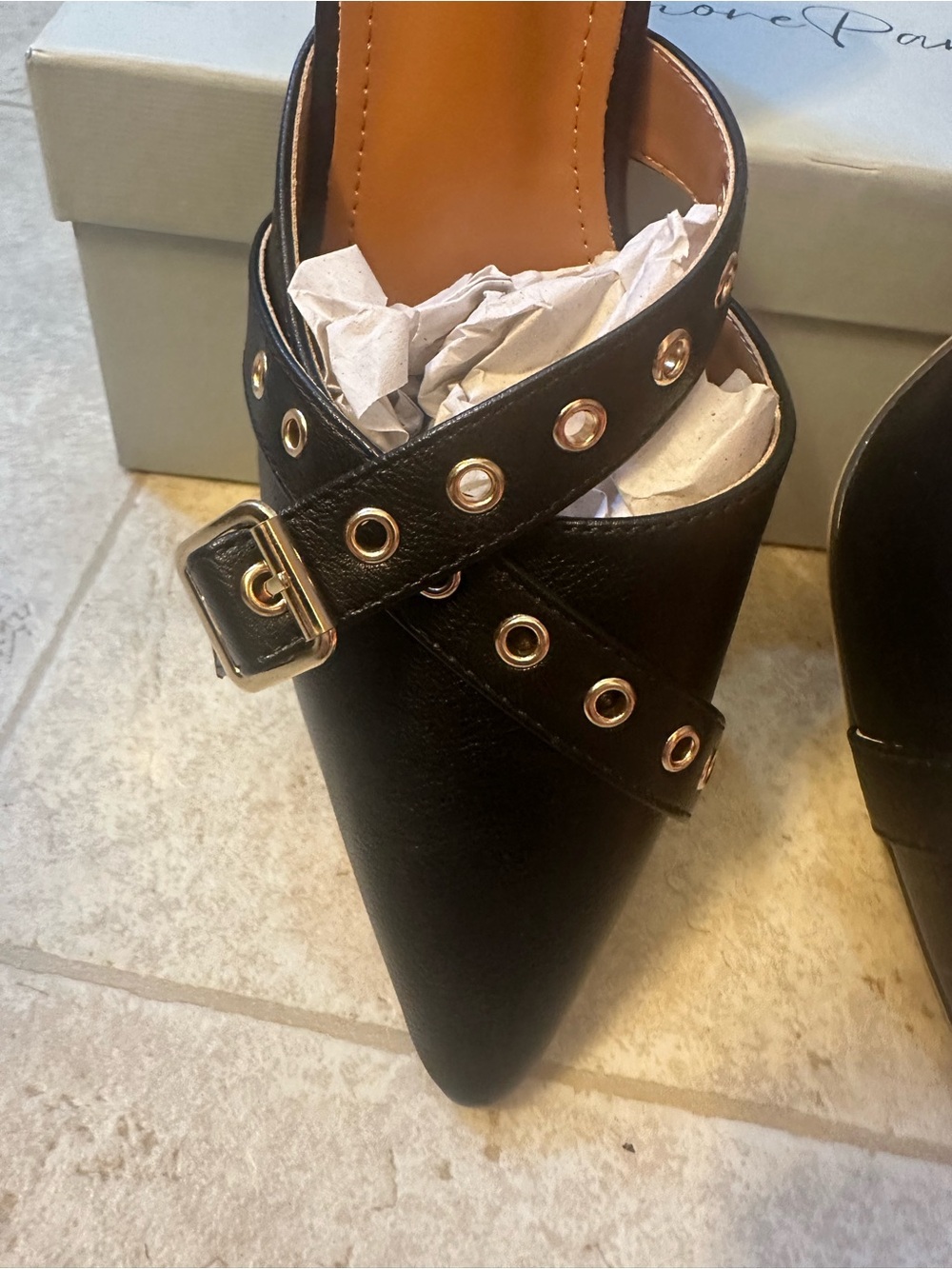 Atbell Black Kitten Heels Womens Pointed Closed Toe Bow Heeled Mules Size 10